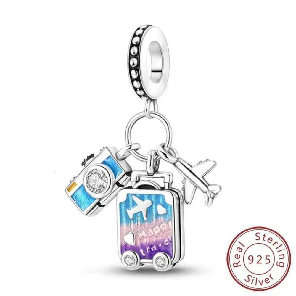 NWOT Happy Travel Pandora FIT Dangle Silver Charm - Picture 10 of 10
